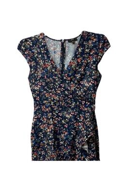 J Crew Women’s Ruffle Dress Navy Floral Size 8